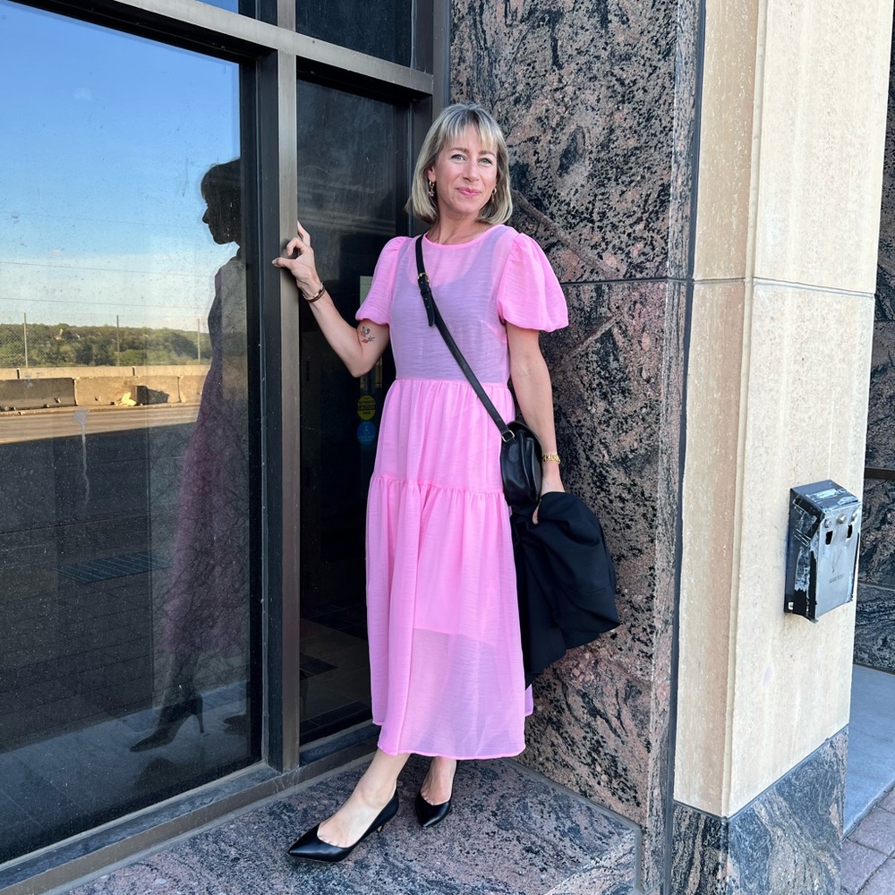 Sheer, Never Fully Dressed pink